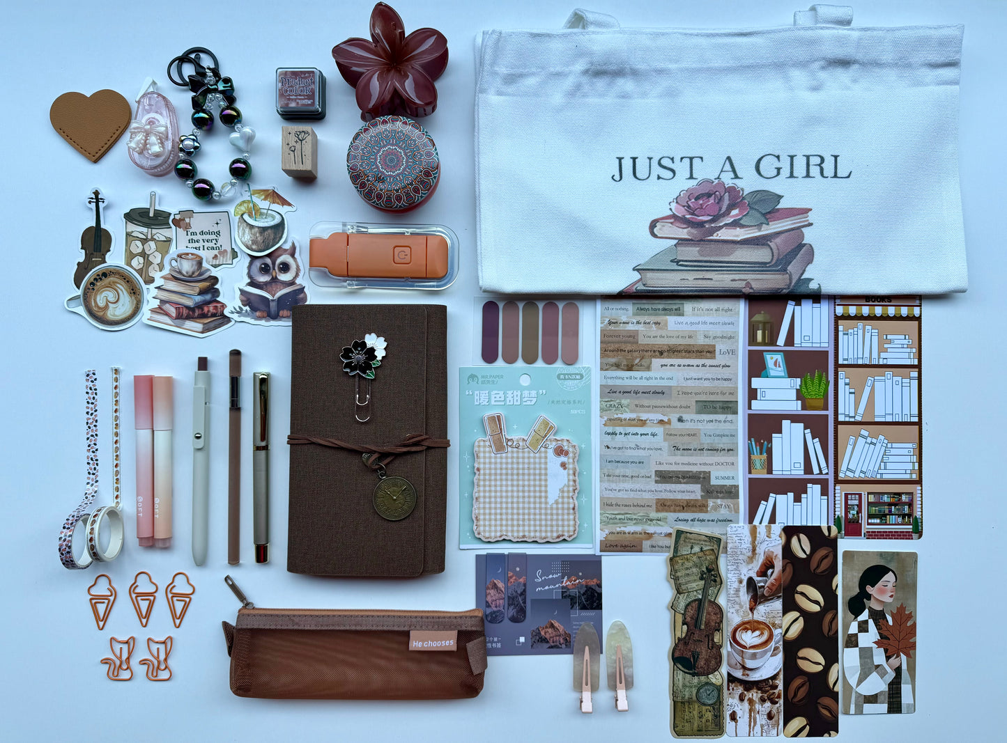 🤎Brown Bookish Bundle | Cozy Reading & Journaling Gift by Solara & Bundles