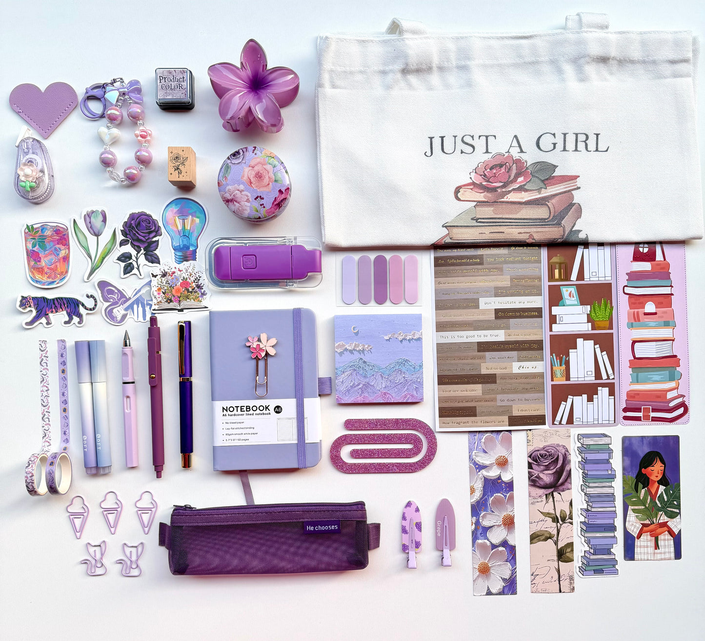 💜Purple Bookish Bundle | Cozy Reading & Journaling Gift by Solara & Bundles