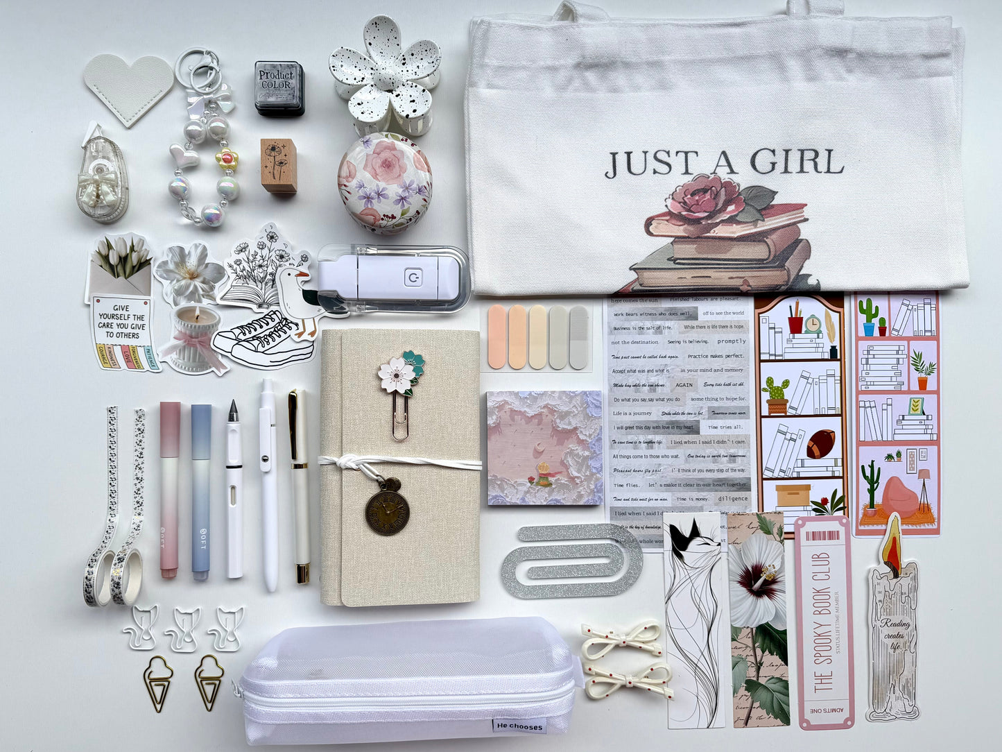 🤍White Bookish Bundle | Cozy Reading & Journaling Gift by Solara & Bundles