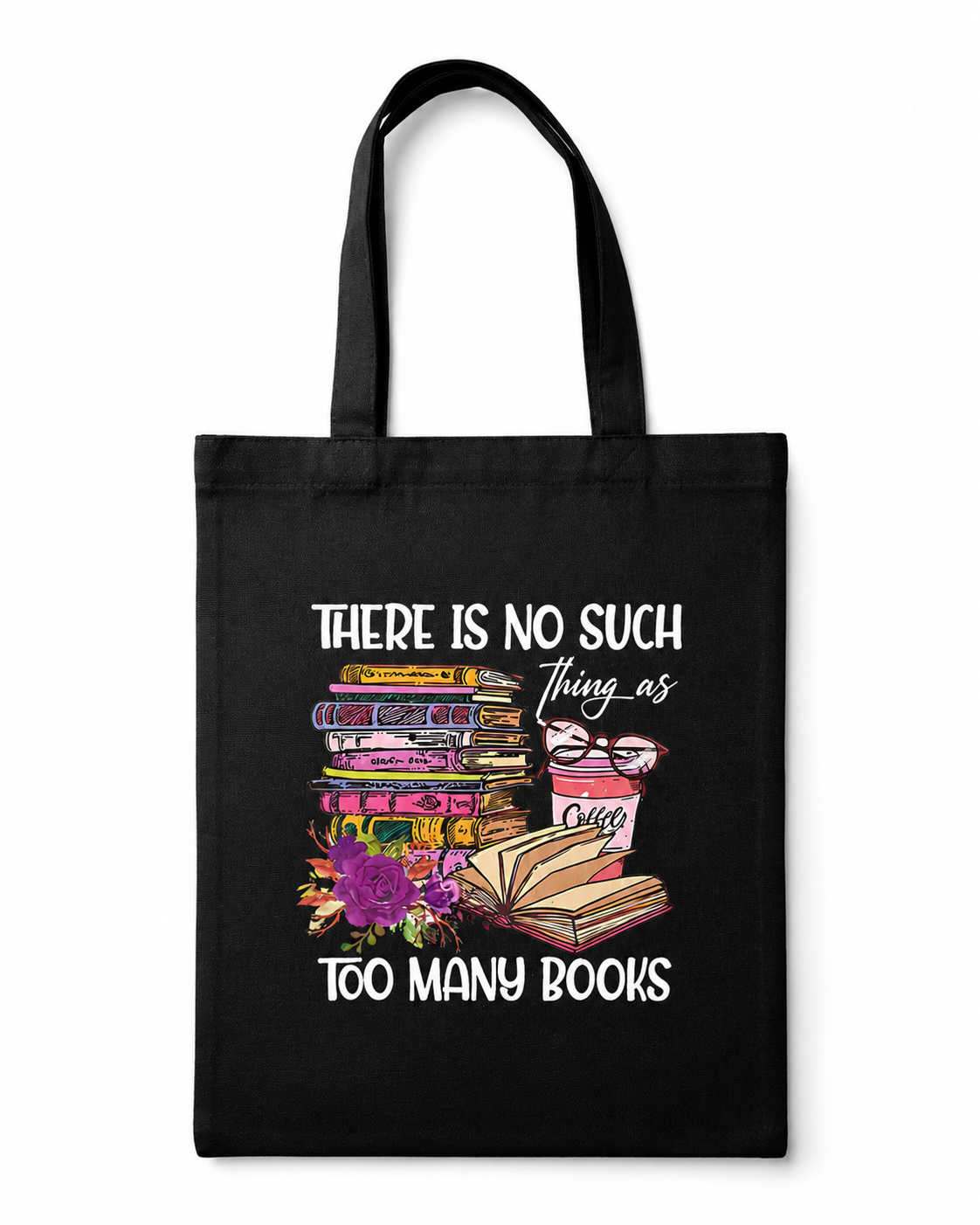 🖤 Black Bookish Canvas Tote