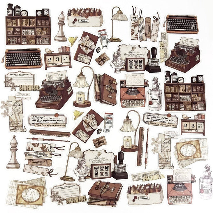 Vintage Story Sticker Set β 40 pcs Cozy Journaling Bundle πβοΈ