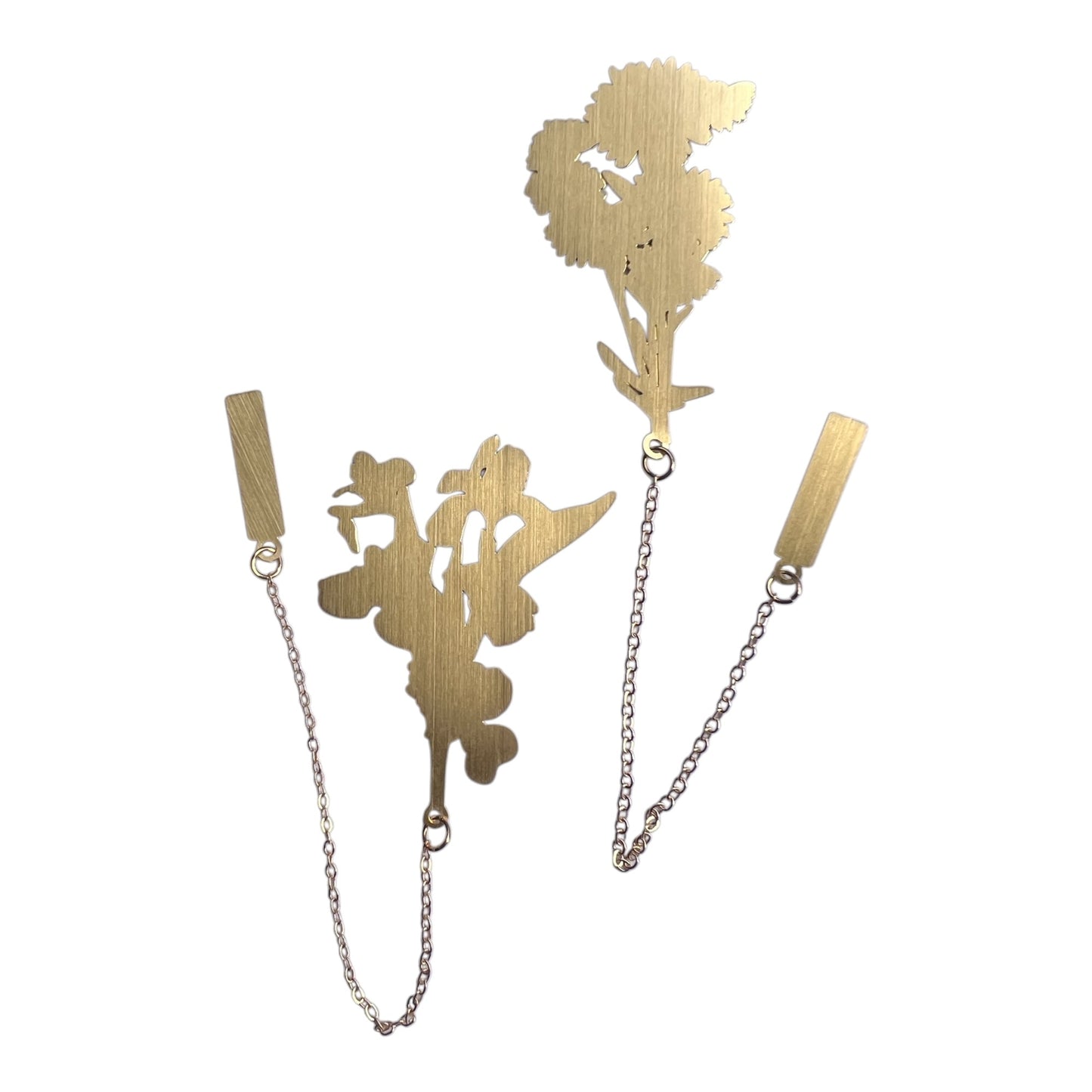 Vintage Floral Brass Bookmark with Tassel
