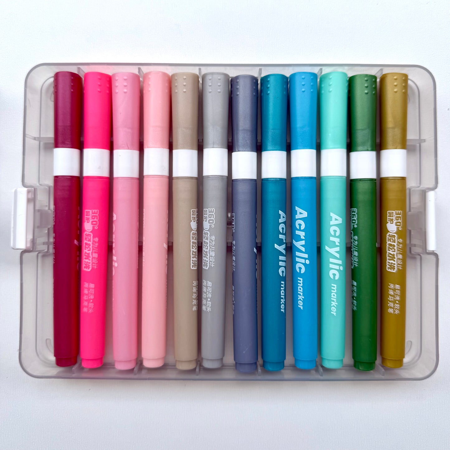 Acrylic Markers Set – 12 Cozy Colors | Aesthetic Art Pens