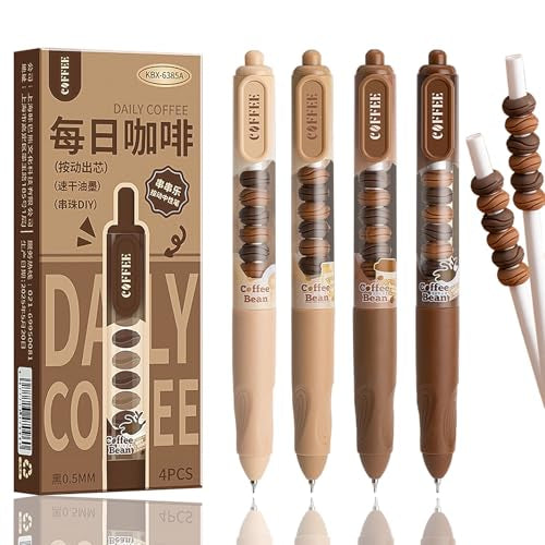 Coffee Bean Click Pen ☕ | 0.5mm Black Ink