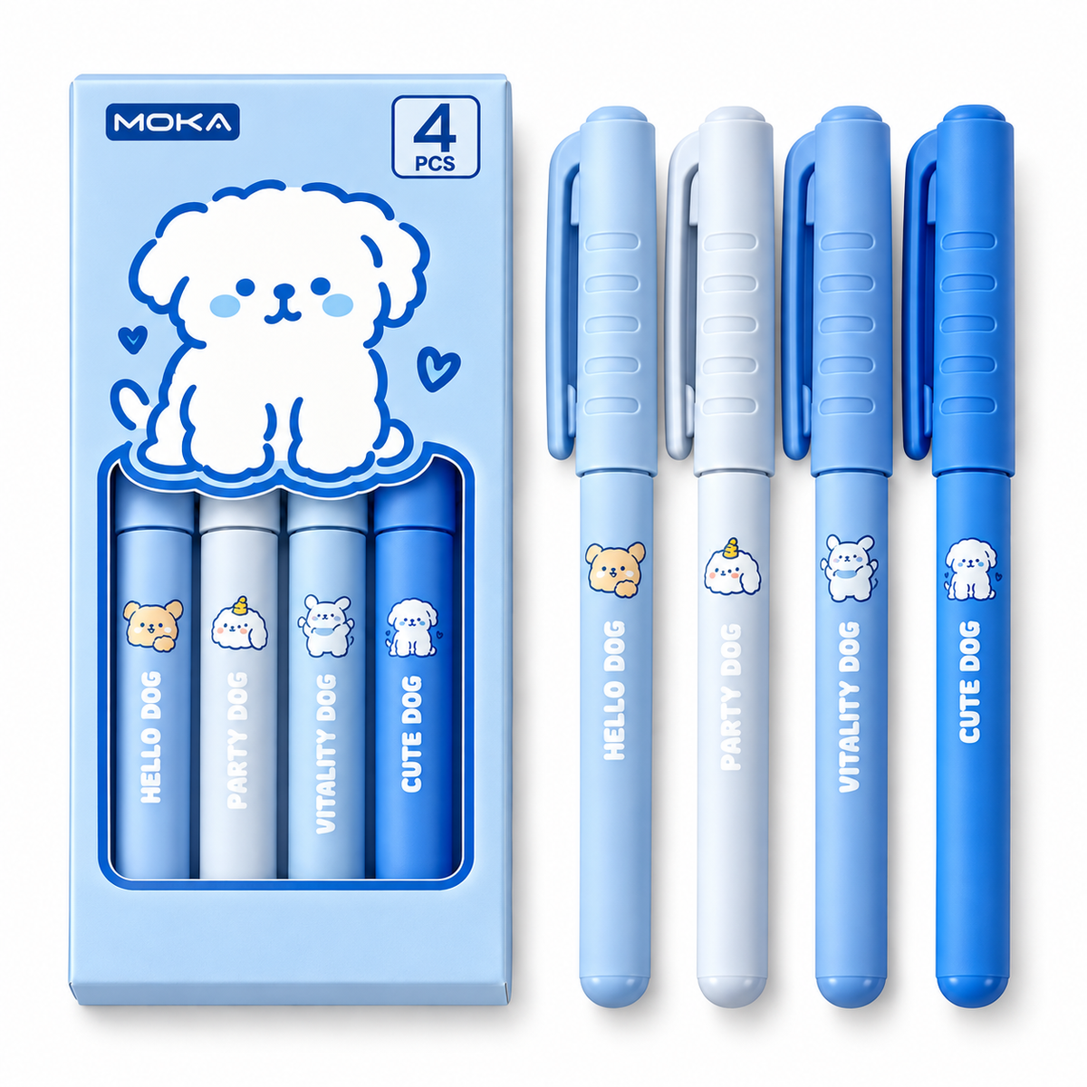 Quick-Dry Fountain Pen Set | 4-Piece Cute Character Collection
