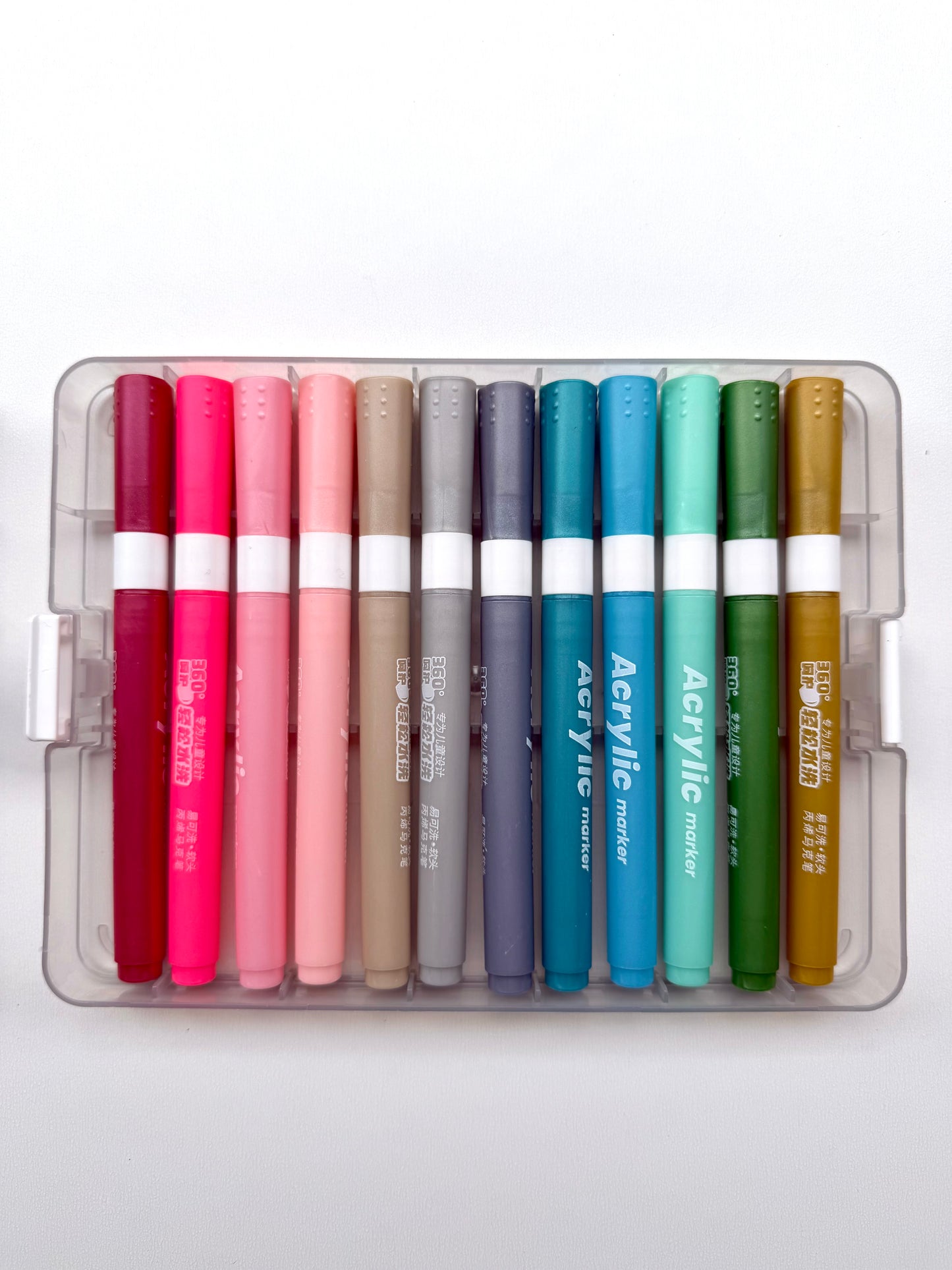Acrylic Markers Set – 12 Cozy Colors | Aesthetic Art Pens