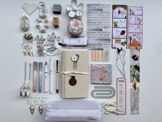 🤍White Bookish Bundle | Cozy Reading & Journaling Gift by Solara & Bundles