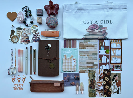🤎Brown Bookish Bundle | Cozy Reading & Journaling Gift by Solara & Bundles