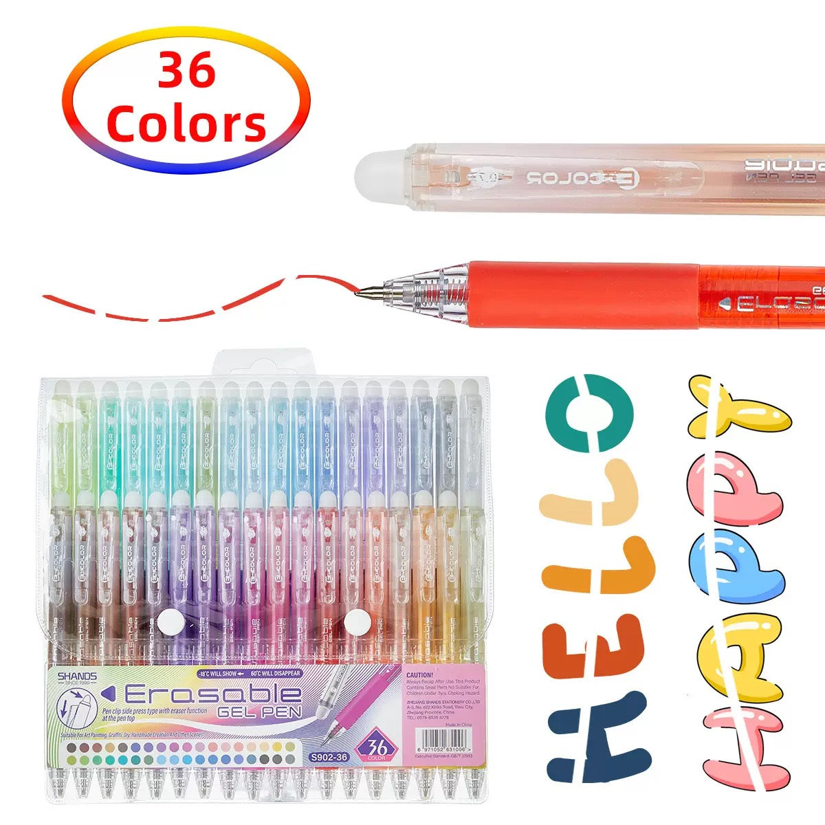 Erasable Gel Pens Set – 24/ 36 Colors | Aesthetic Smooth Writing Pens