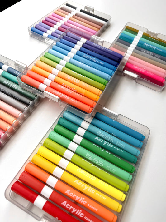 Acrylic Markers Set – 12 Cozy Colors | Aesthetic Art Pens