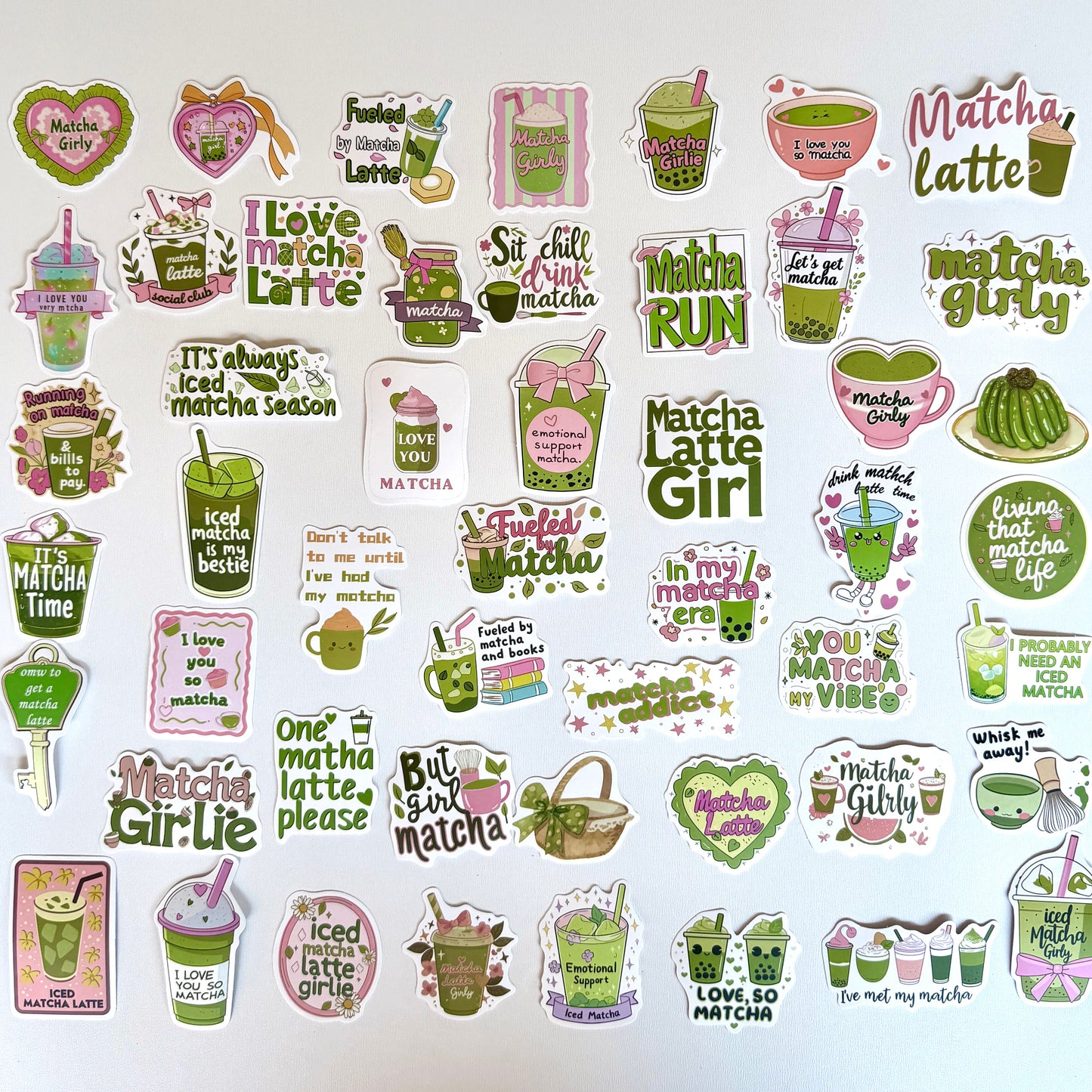 Matcha Girl Sticker Pack 🍵 | 50 Cozy Aesthetic Stickers