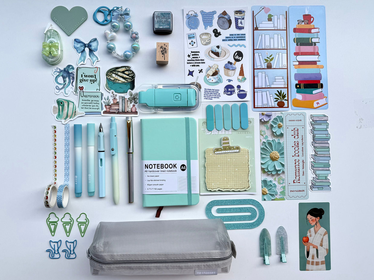 💎Tiffany Blue Bookish Bundle | Cozy Reading & Journaling Gift by Solara & Bundles