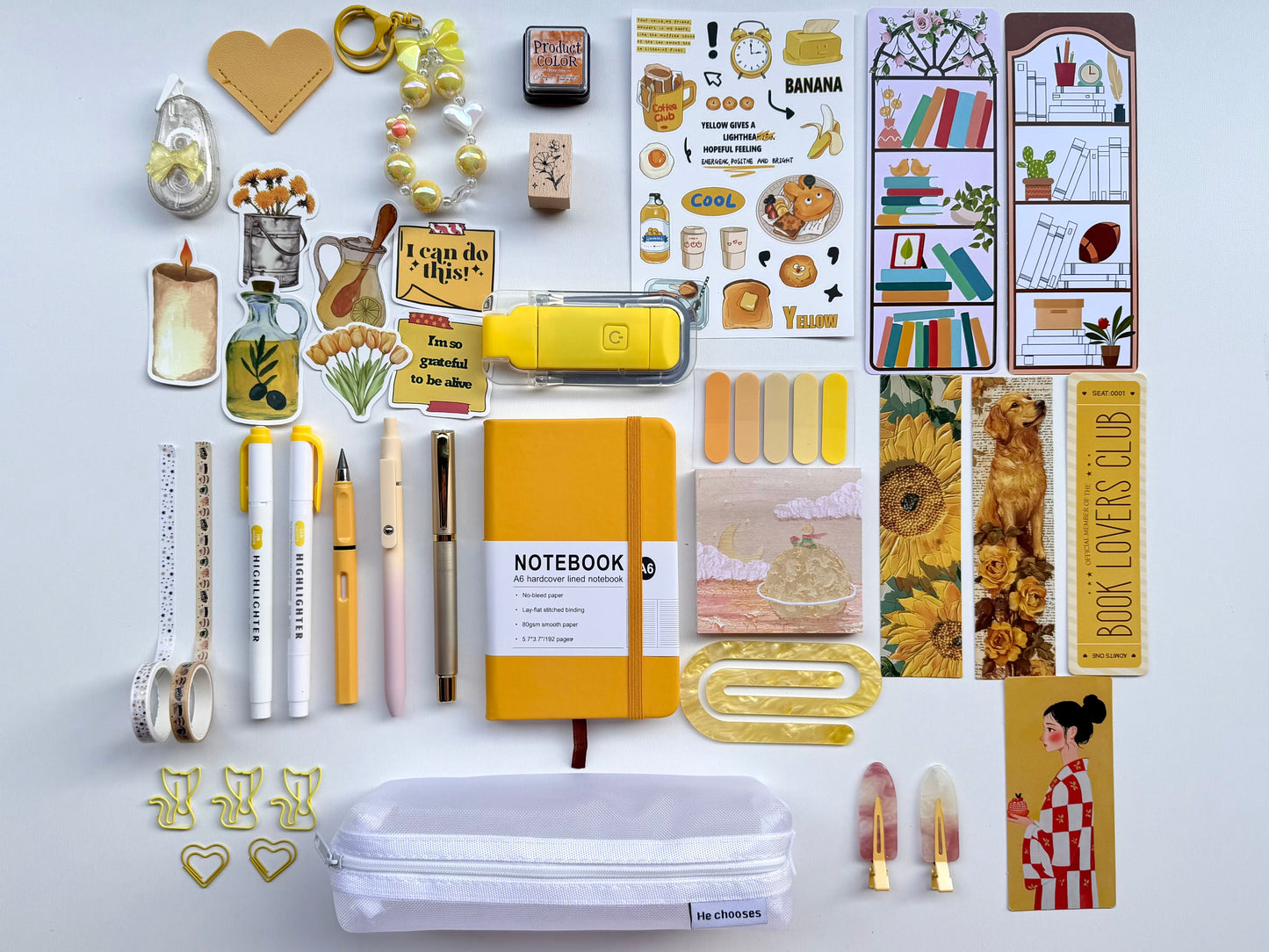 💛 Yellow Bookish Bundle | Cozy Reading & Journaling Gift by Solara & Bundles