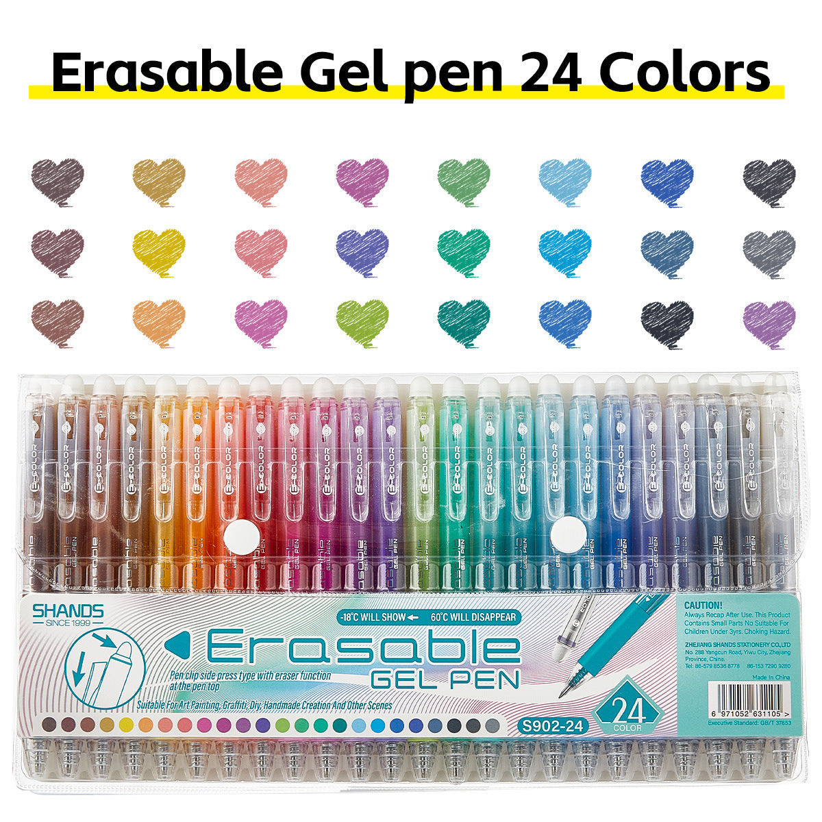 Erasable Gel Pens Set – 24/ 36 Colors | Aesthetic Smooth Writing Pens