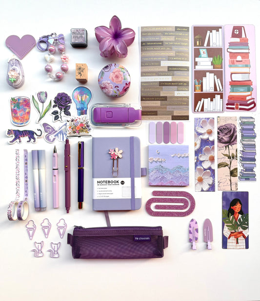 💜Purple Bookish Bundle | Cozy Reading & Journaling Gift by Solara & Bundles