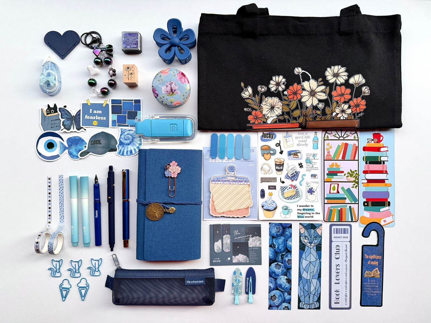 🌌Dark Blue Bookish Bundle | Cozy Reading & Journaling Gift by Solara & Bundles