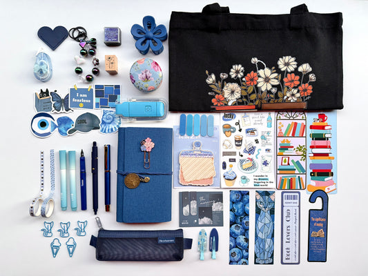 🌌Dark Blue Bookish Bundle | Cozy Reading & Journaling Gift by Solara & Bundles