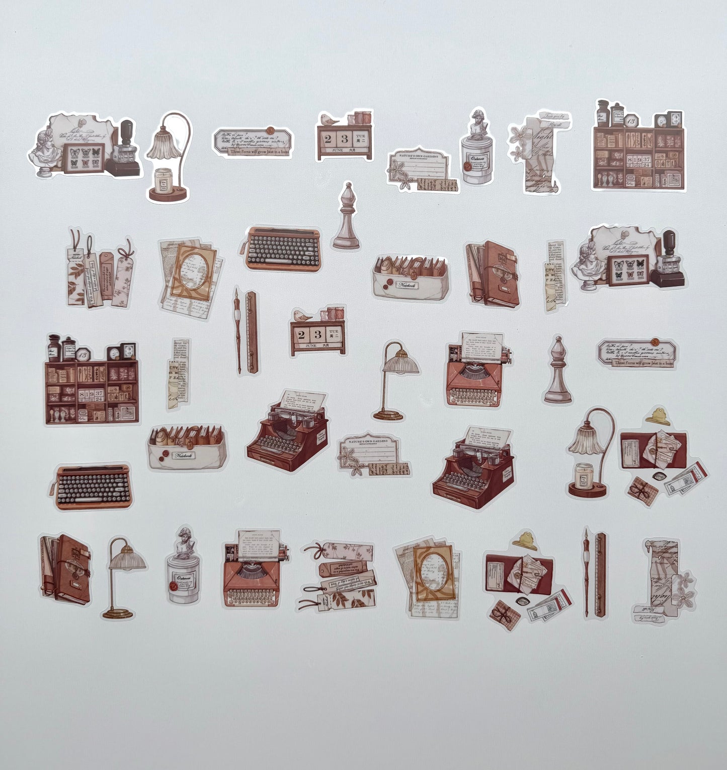 Vintage Story Sticker Set – 40 pcs Cozy Journaling Bundle 📜☕️