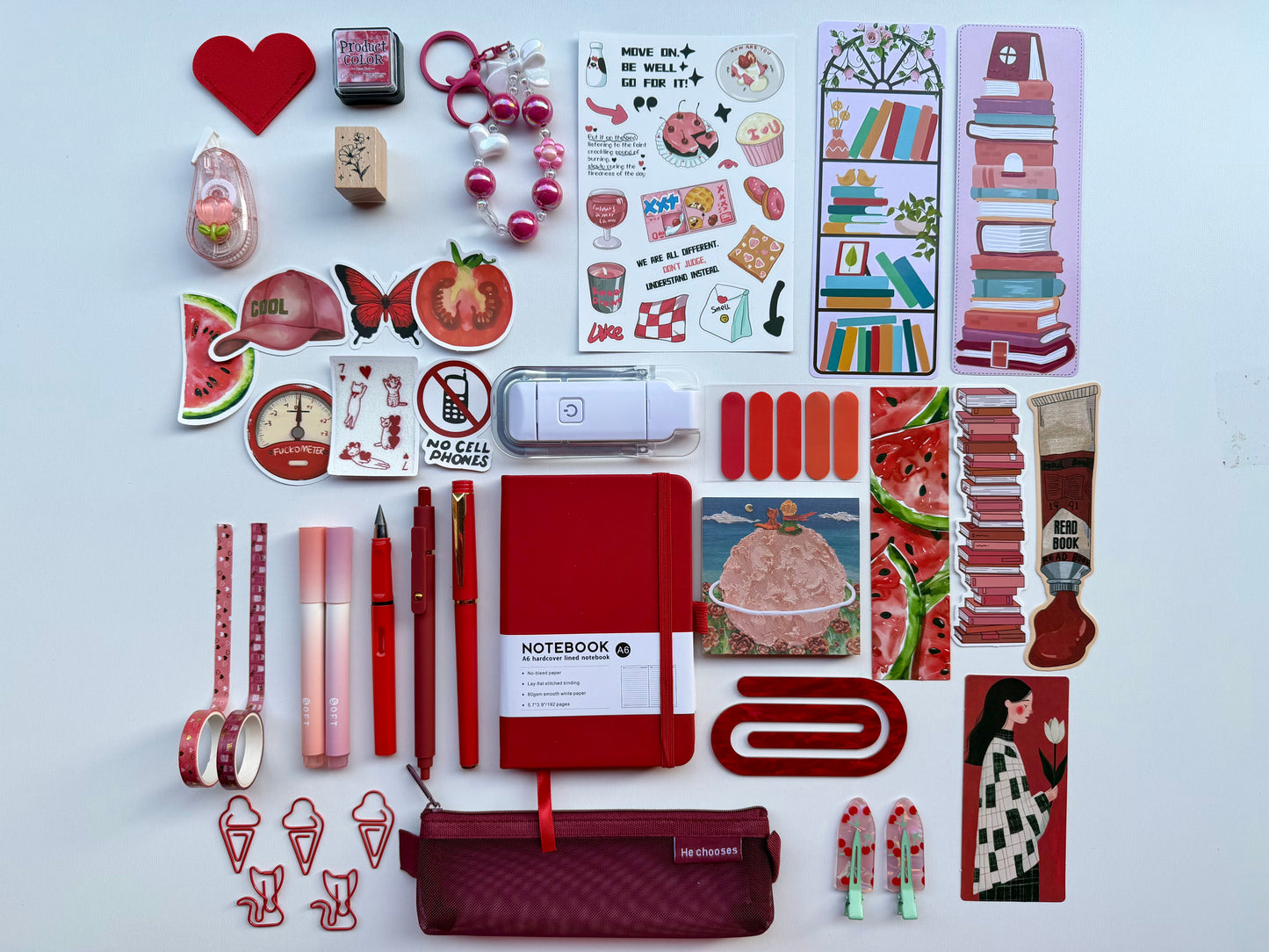 ❤️Red Bookish Bundle | Cozy Reading & Journaling Gift by Solara & Bundles