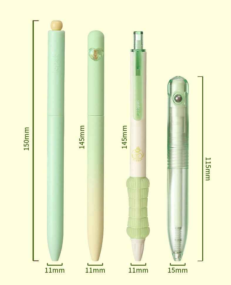 Aesthetic Gel Pen Set - 4 Cute Pens | Fruit & Coffee Collection