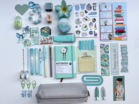 💎Tiffany Blue Bookish Bundle | Cozy Reading & Journaling Gift by Solara & Bundles