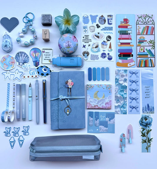 💙Blue Bookish Bundle | Cozy Reading & Journaling Gift by Solara & Bundles
