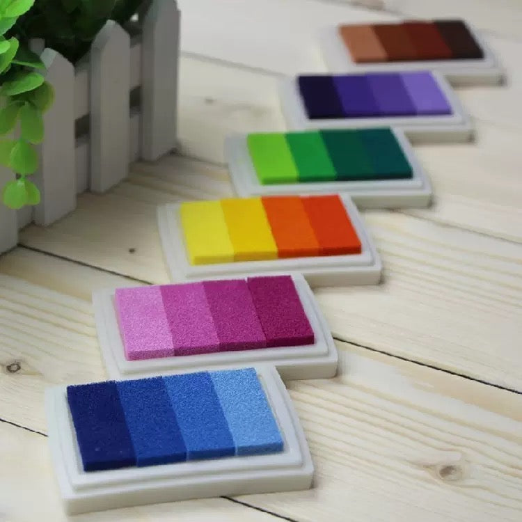 Gradient Ink Pad Set – 4 Color Aesthetic Stamp Ink (Journaling & Scrapbooking)