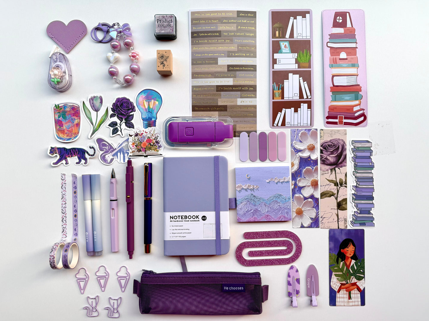 💜Purple Bookish Bundle | Cozy Reading & Journaling Gift by Solara & Bundles