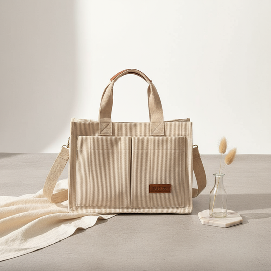 Stylish Corduroy Tote Bag