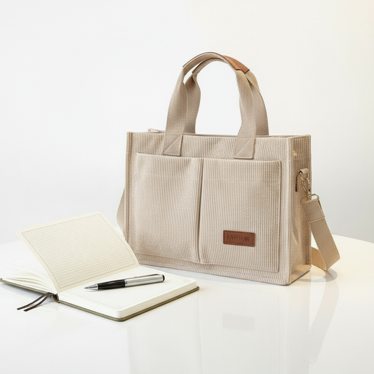 Stylish Corduroy Tote Bag