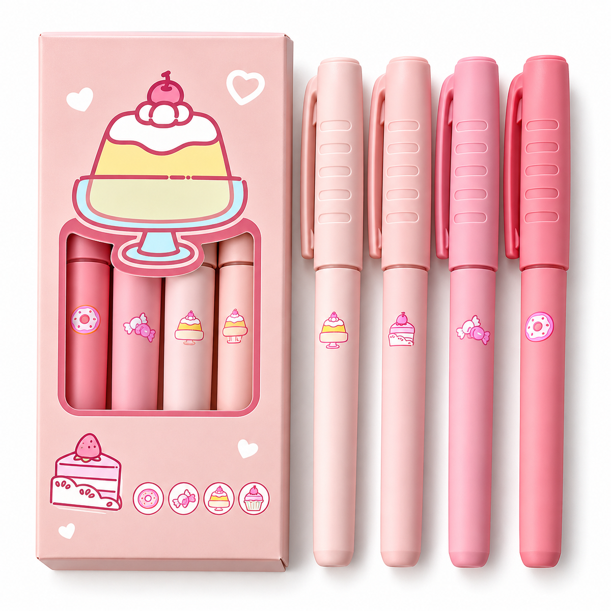 Quick-Dry Fountain Pen Set | 4-Piece Cute Character Collection