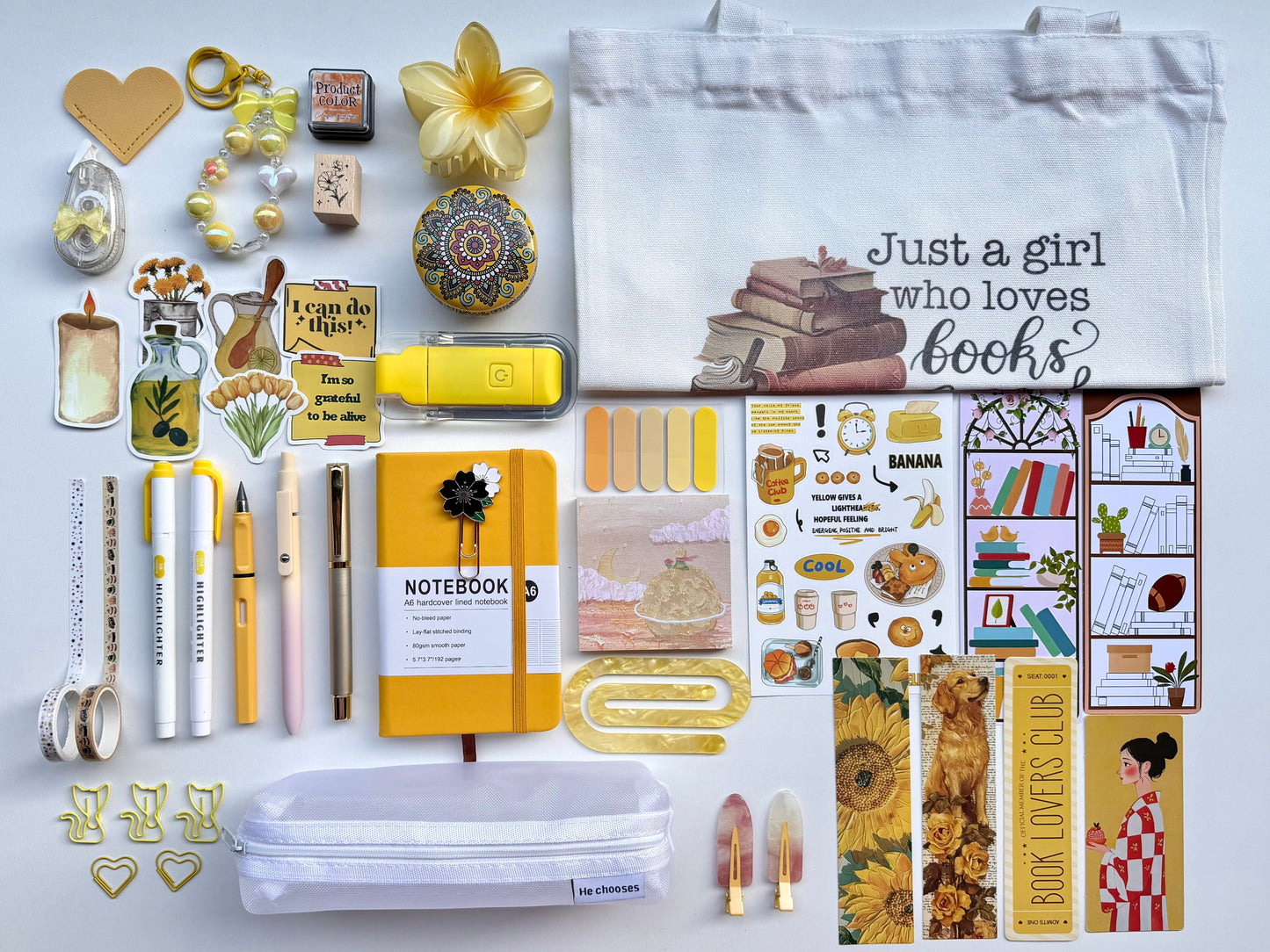 💛 Yellow Bookish Bundle | Cozy Reading & Journaling Gift by Solara & Bundles