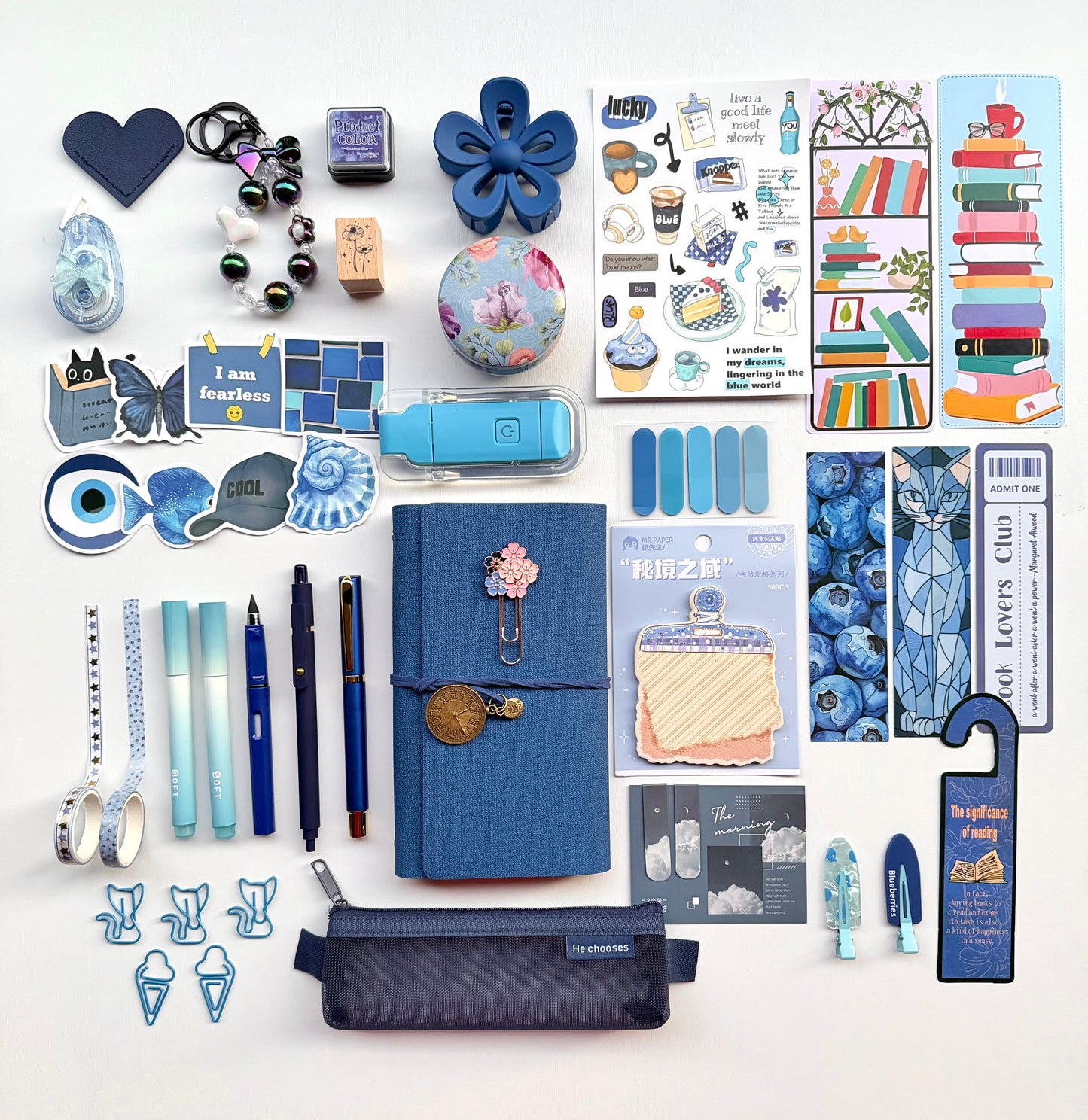 🌌Dark Blue Bookish Bundle | Cozy Reading & Journaling Gift by Solara & Bundles