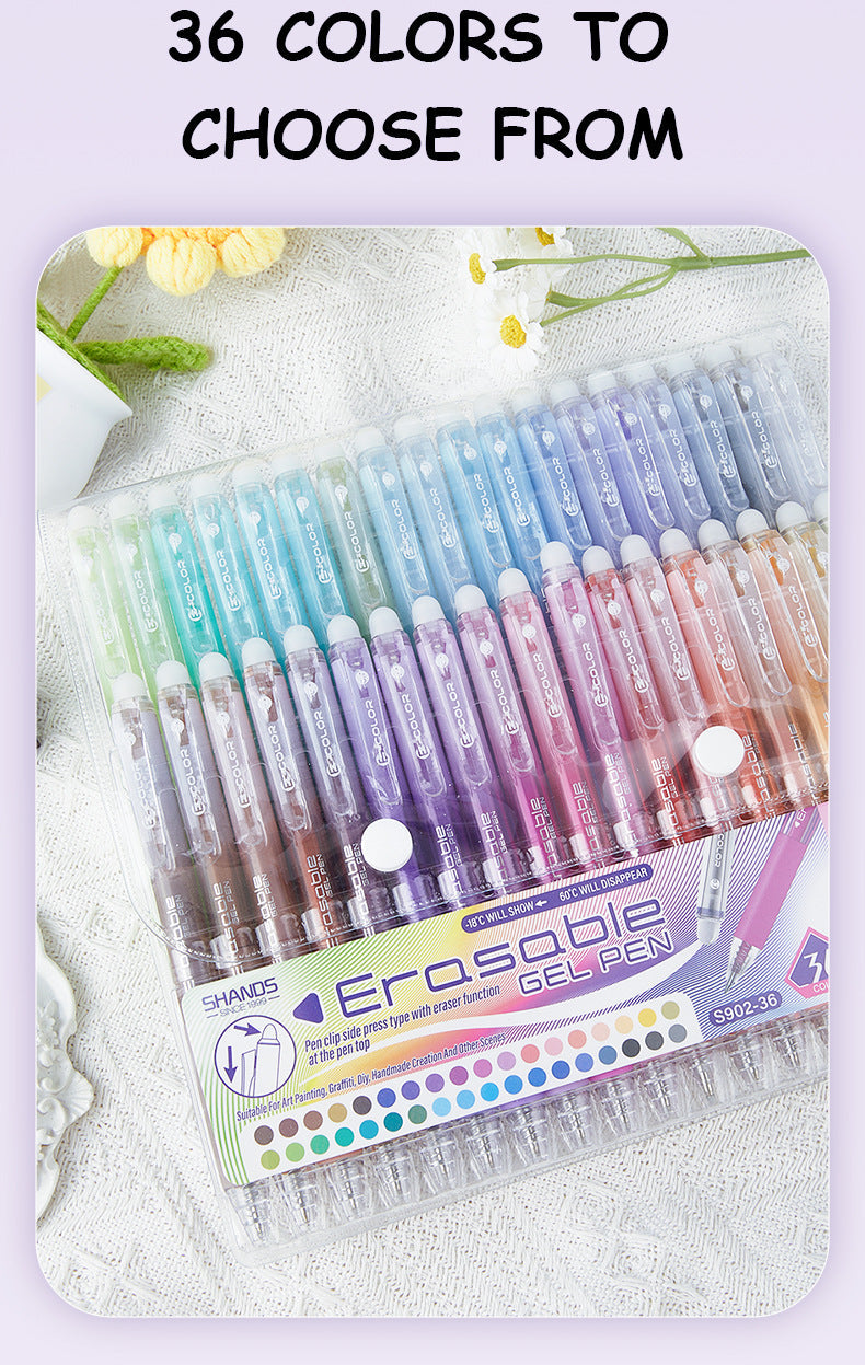 Erasable Gel Pens Set – 24/ 36 Colors | Aesthetic Smooth Writing Pens