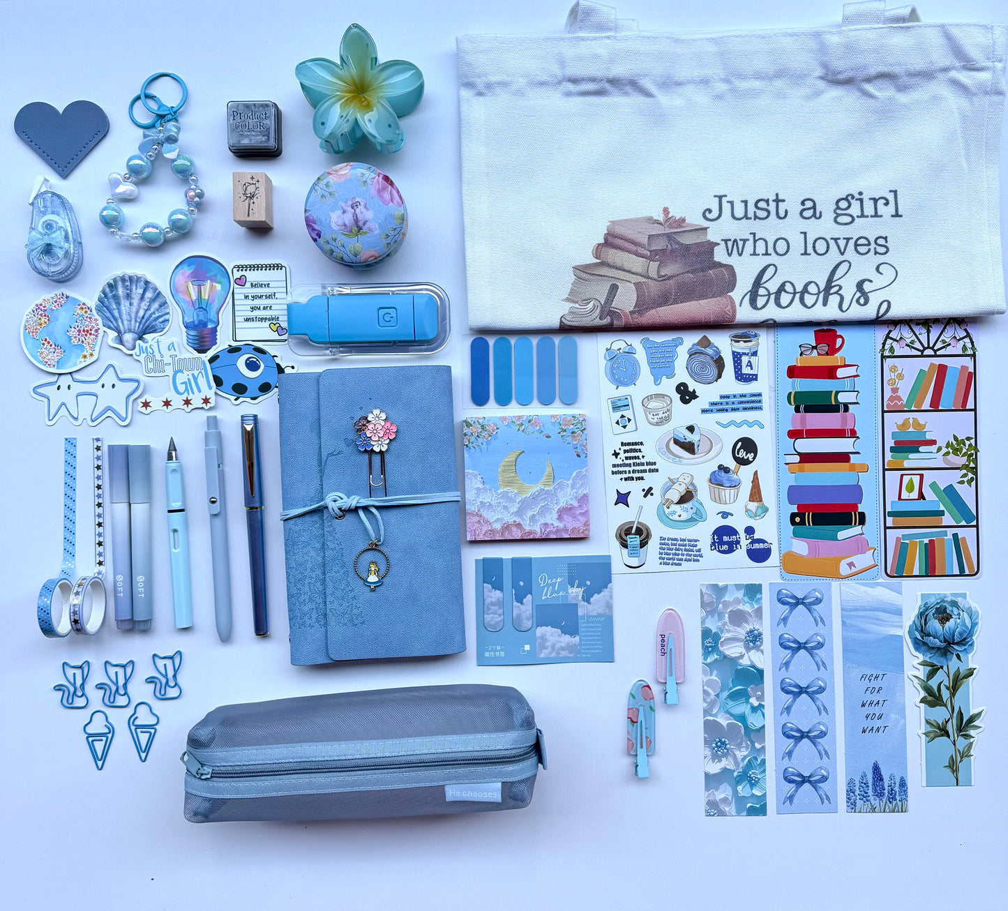 💙Blue Bookish Bundle | Cozy Reading & Journaling Gift by Solara & Bundles