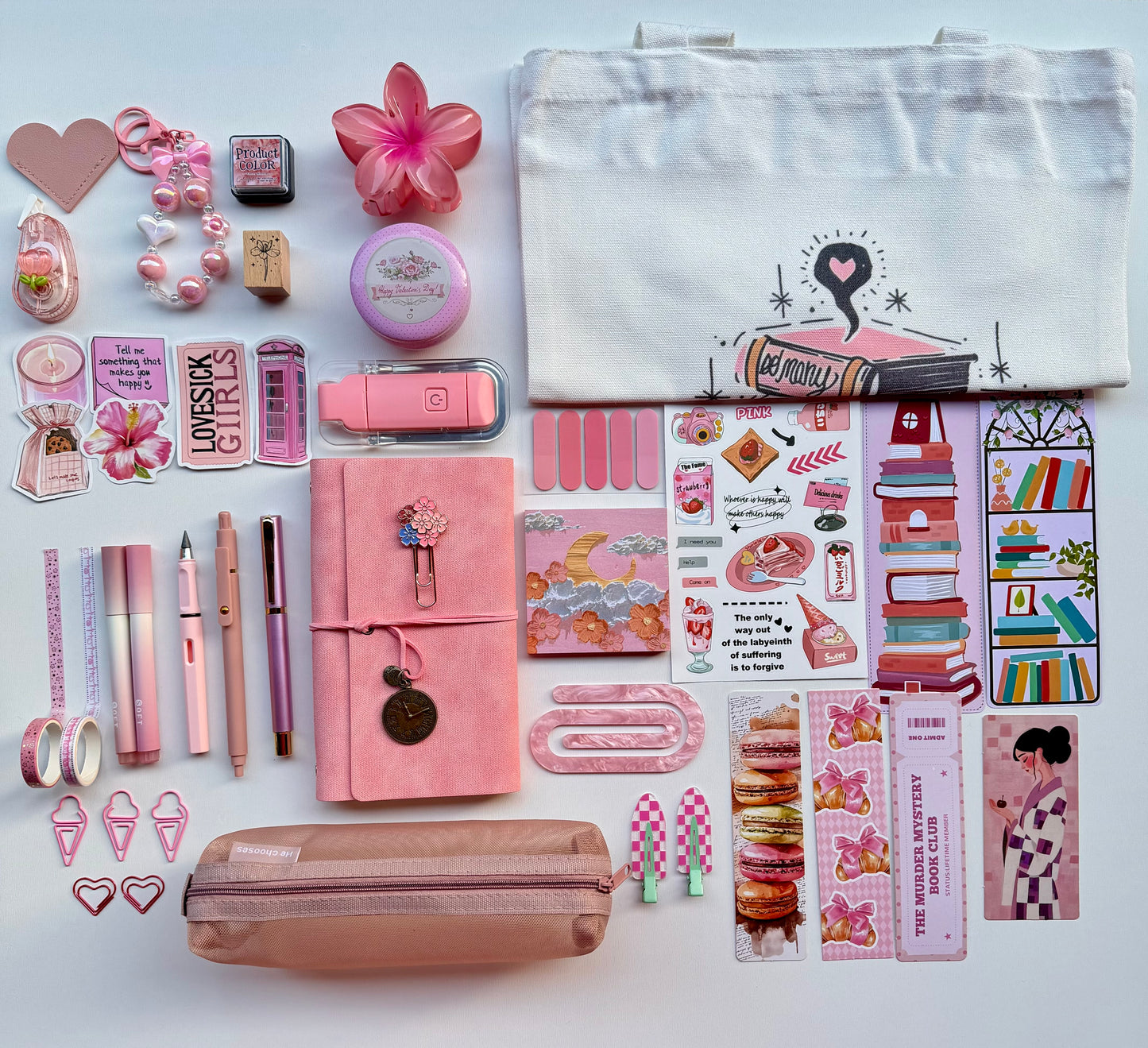 💗Pink Bookish Bundle | Cozy Reading & Journaling Gift by Solara Bundles