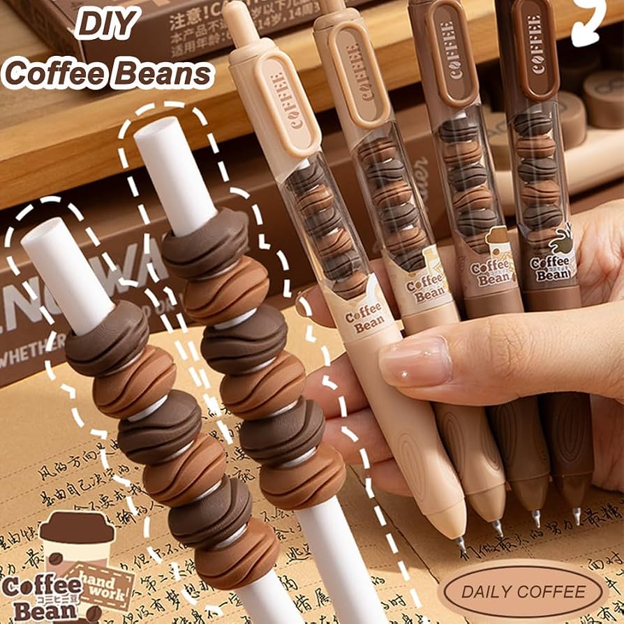 Coffee Bean Click Pen ☕ | 0.5mm Black Ink
