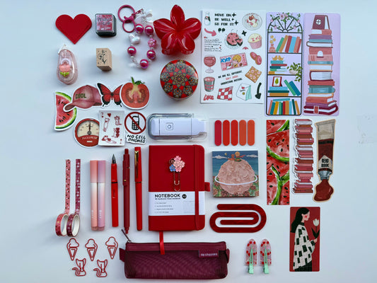 ❤️Red Bookish Bundle | Cozy Reading & Journaling Gift by Solara & Bundles