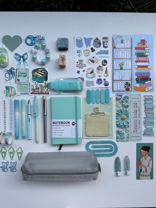 💎Tiffany Blue Bookish Bundle | Cozy Reading & Journaling Gift by Solara & Bundles