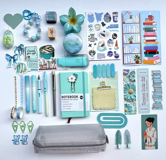 💎Tiffany Blue Bookish Bundle | Cozy Reading & Journaling Gift by Solara & Bundles