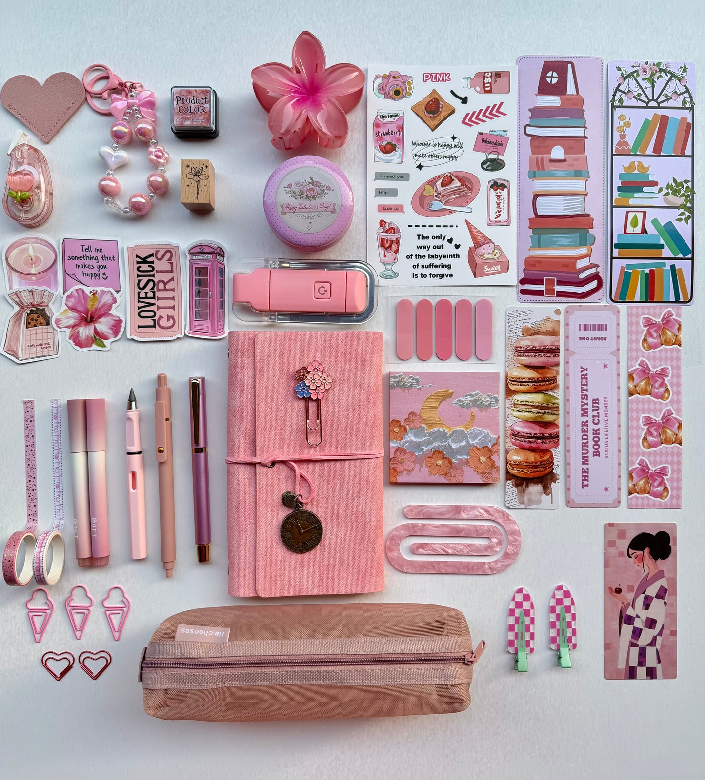 💗Pink Bookish Bundle | Cozy Reading & Journaling Gift by Solara Bundles