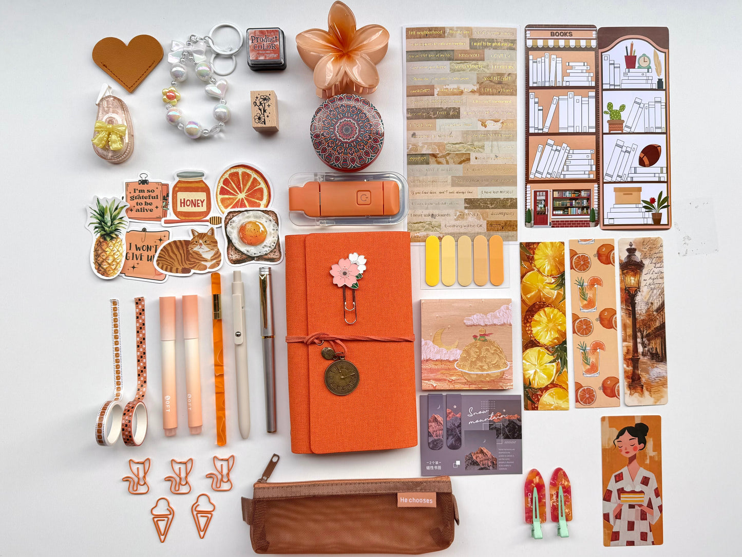 🧡Orange Bookish Bundle | Cozy Reading & Journaling Gift by Solara & Bundles
