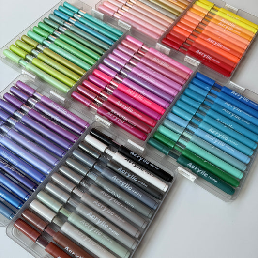 Crystal Acrylic Marker Sets | 12 Coordinated Colors