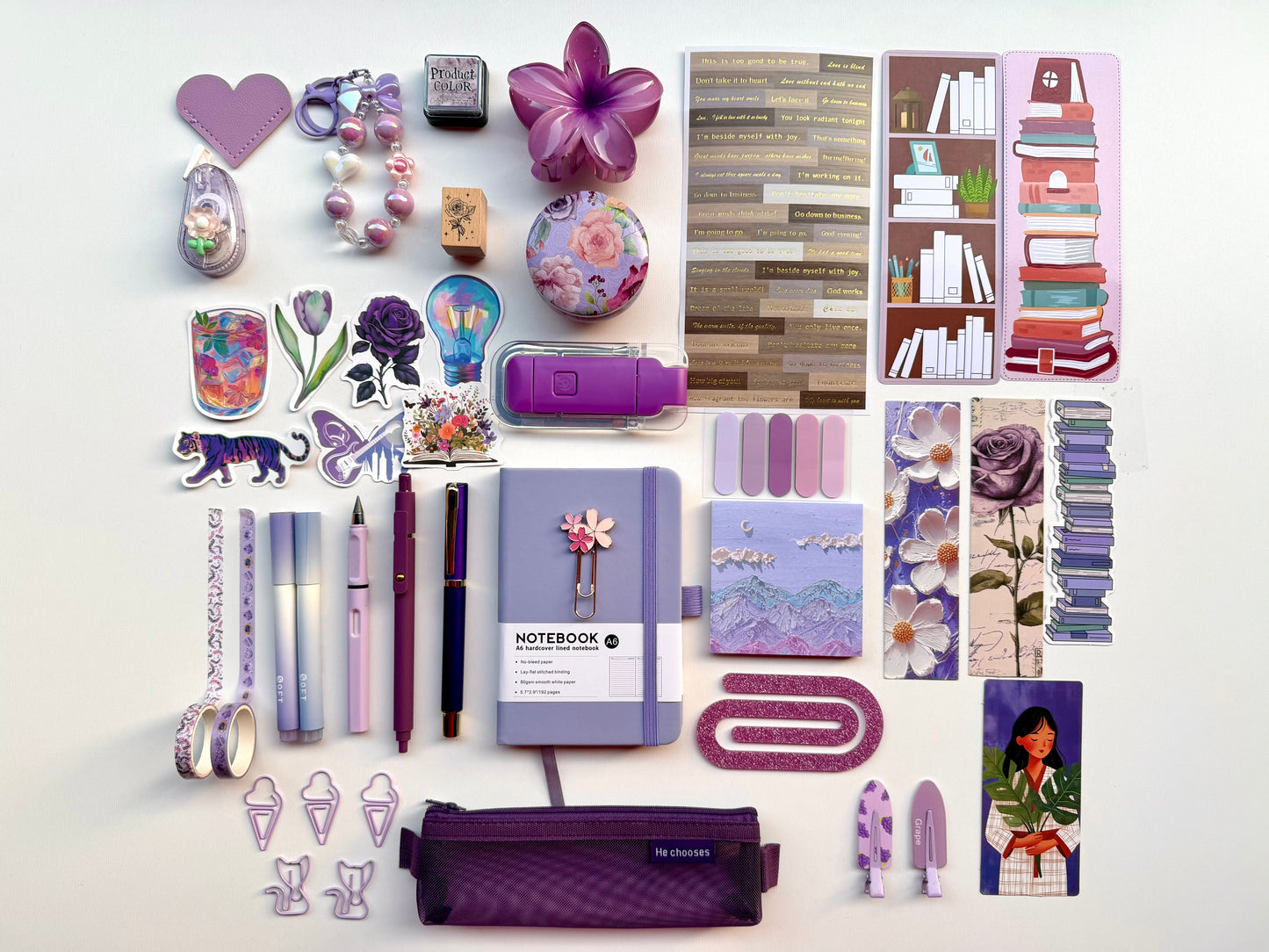 💜Purple Bookish Bundle | Cozy Reading & Journaling Gift by Solara & Bundles