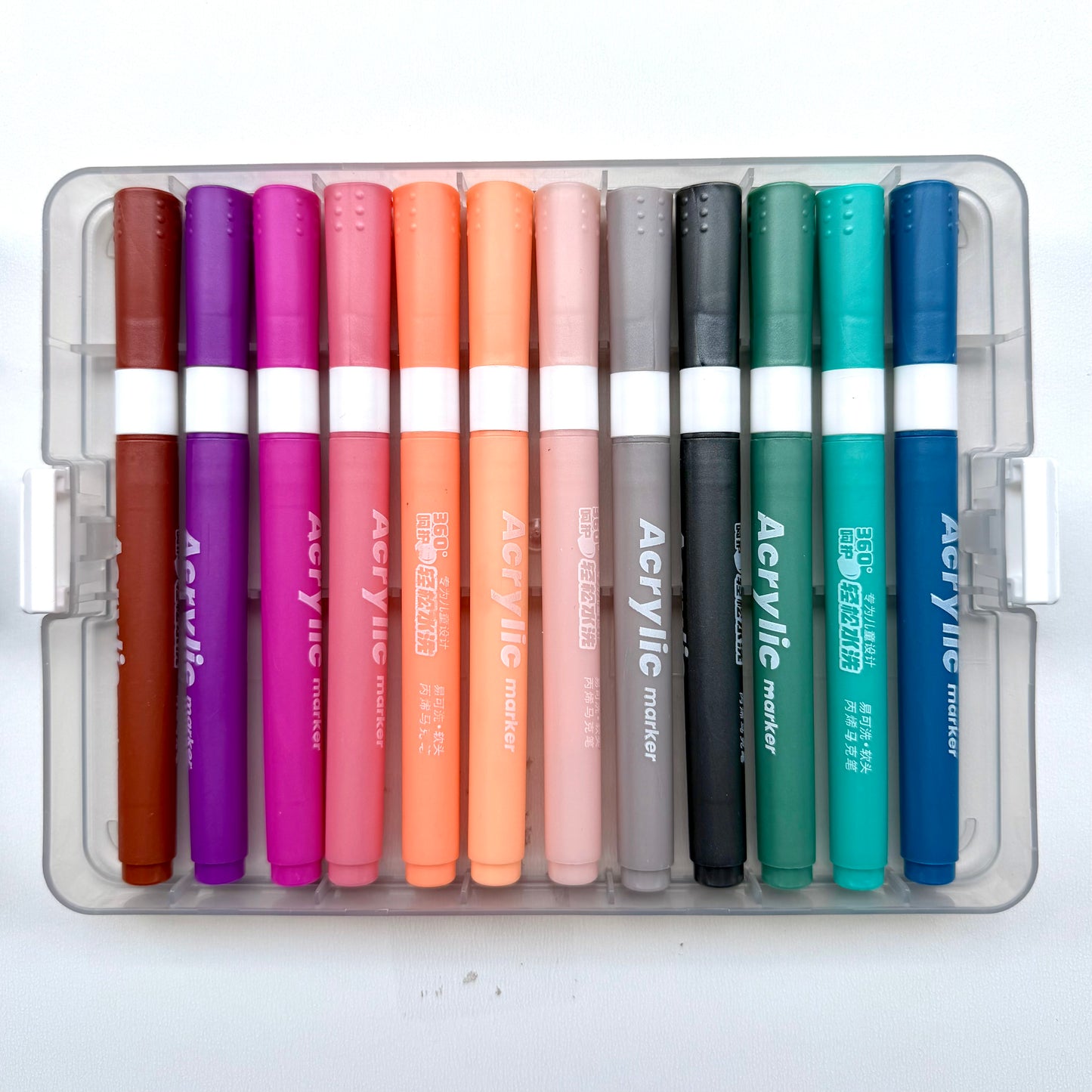 Acrylic Markers Set – 12 Cozy Colors | Aesthetic Art Pens