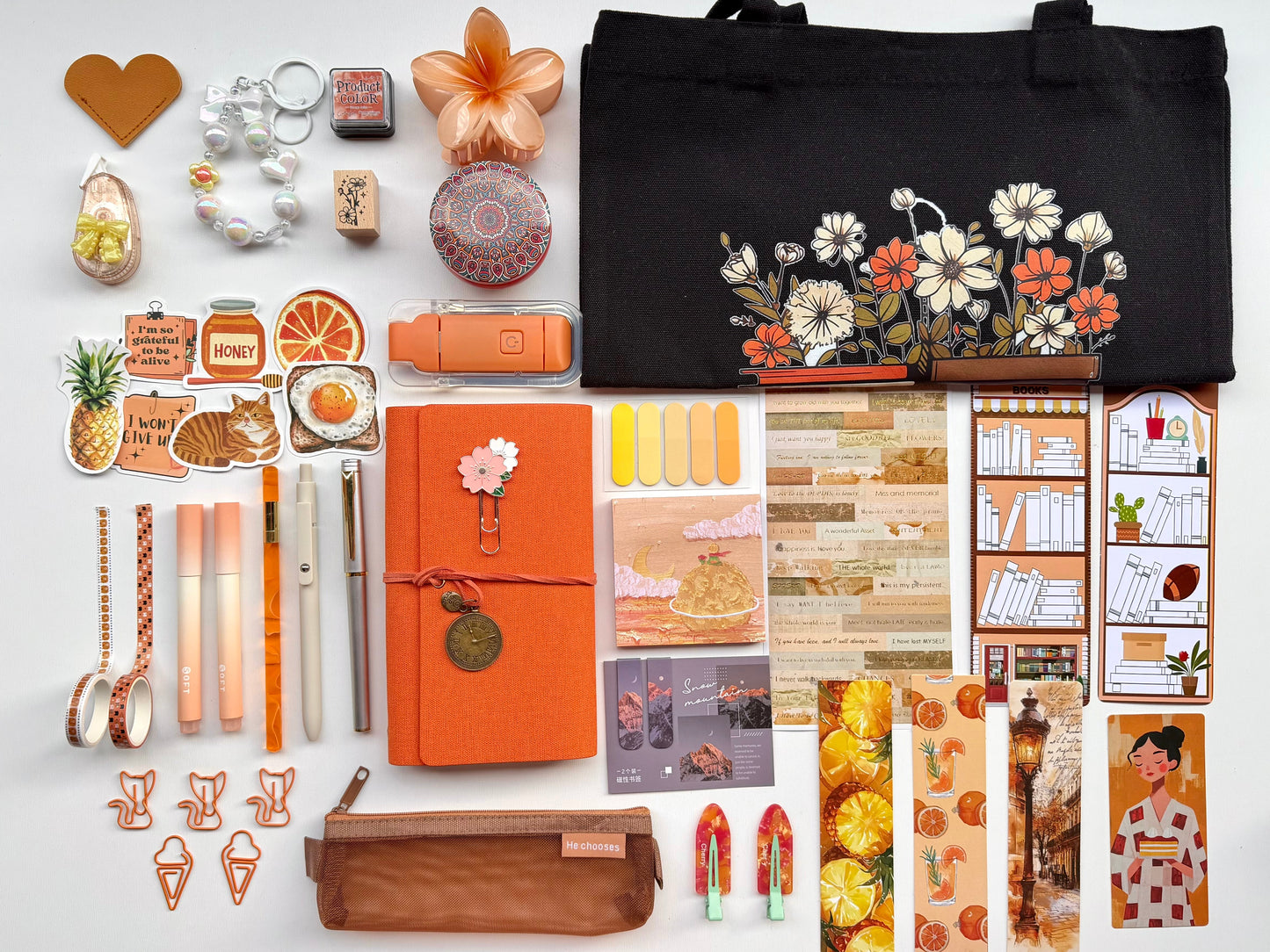 🧡Orange Bookish Bundle | Cozy Reading & Journaling Gift by Solara & Bundles