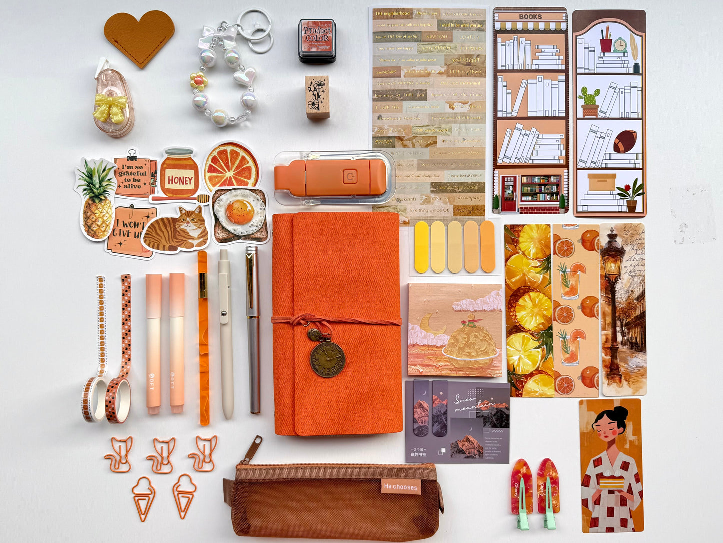 🧡Orange Bookish Bundle | Cozy Reading & Journaling Gift by Solara & Bundles