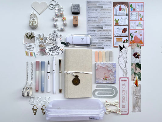 🤍White Bookish Bundle | Cozy Reading & Journaling Gift by Solara & Bundles