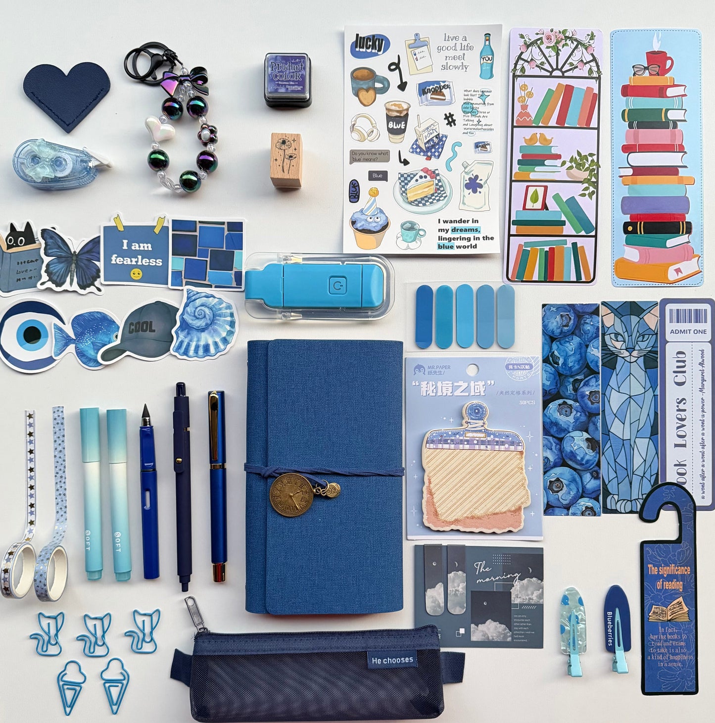 🌌Dark Blue Bookish Bundle | Cozy Reading & Journaling Gift by Solara & Bundles