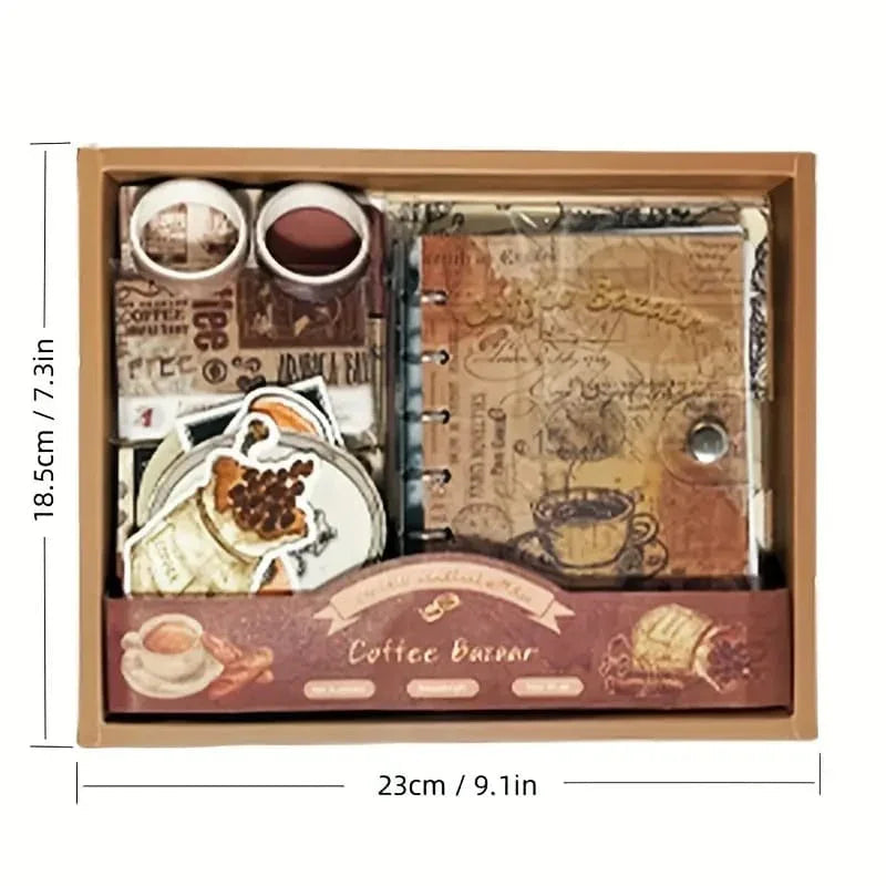 Coffee Bazaar – Vintage Cozy Journaling & Scrapbook Kit (155 pcs)